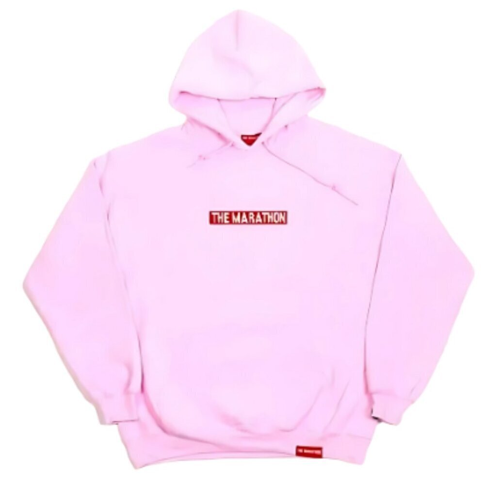 The Marathon Pink Box Logo Hoodie Men’s Quality Nipsey Hussle Size 4XL